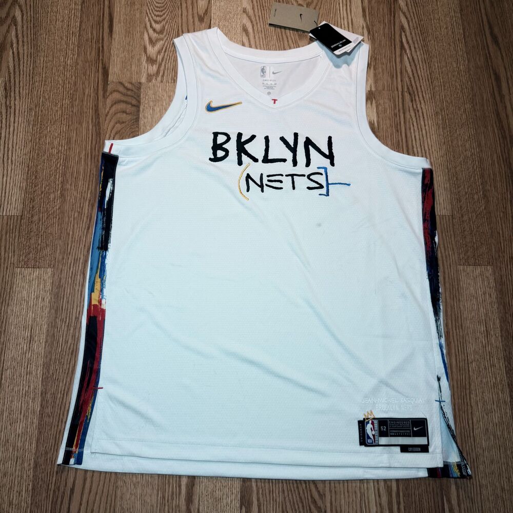 Nike Brooklyn Nets Basquiat City Edition Jersey Men Size XL DO9619-100 NWT